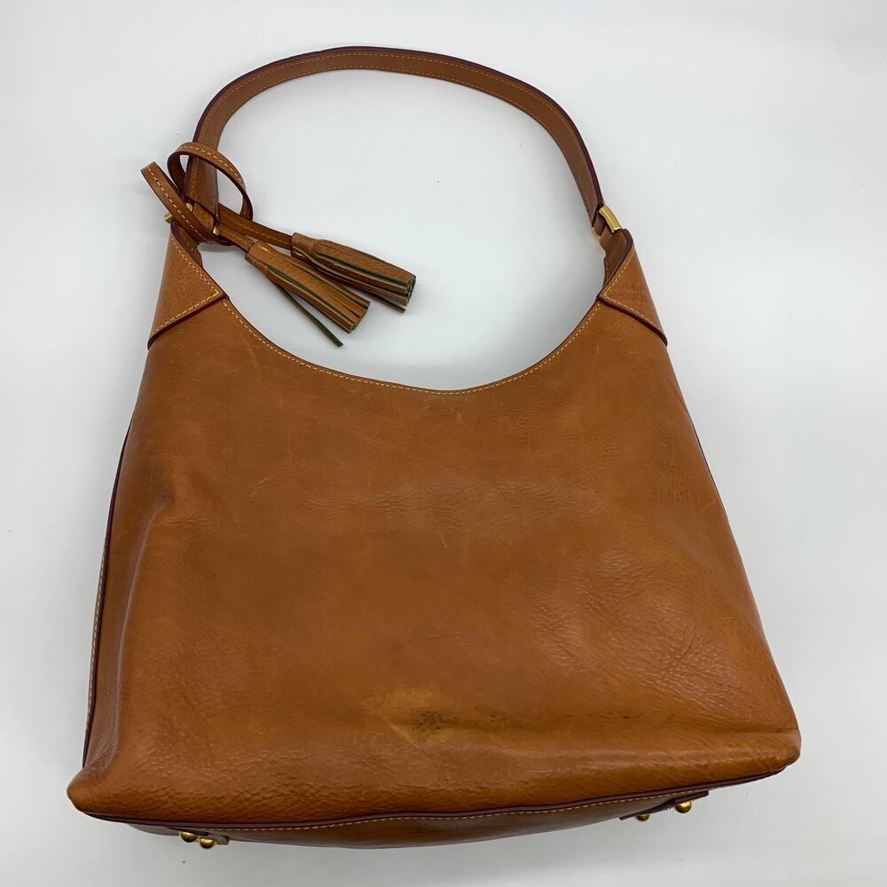 Dooney & Bourke Hobo Shoulder Bag Florentine Leather Womens Natural Purse - Picture 2 of 16